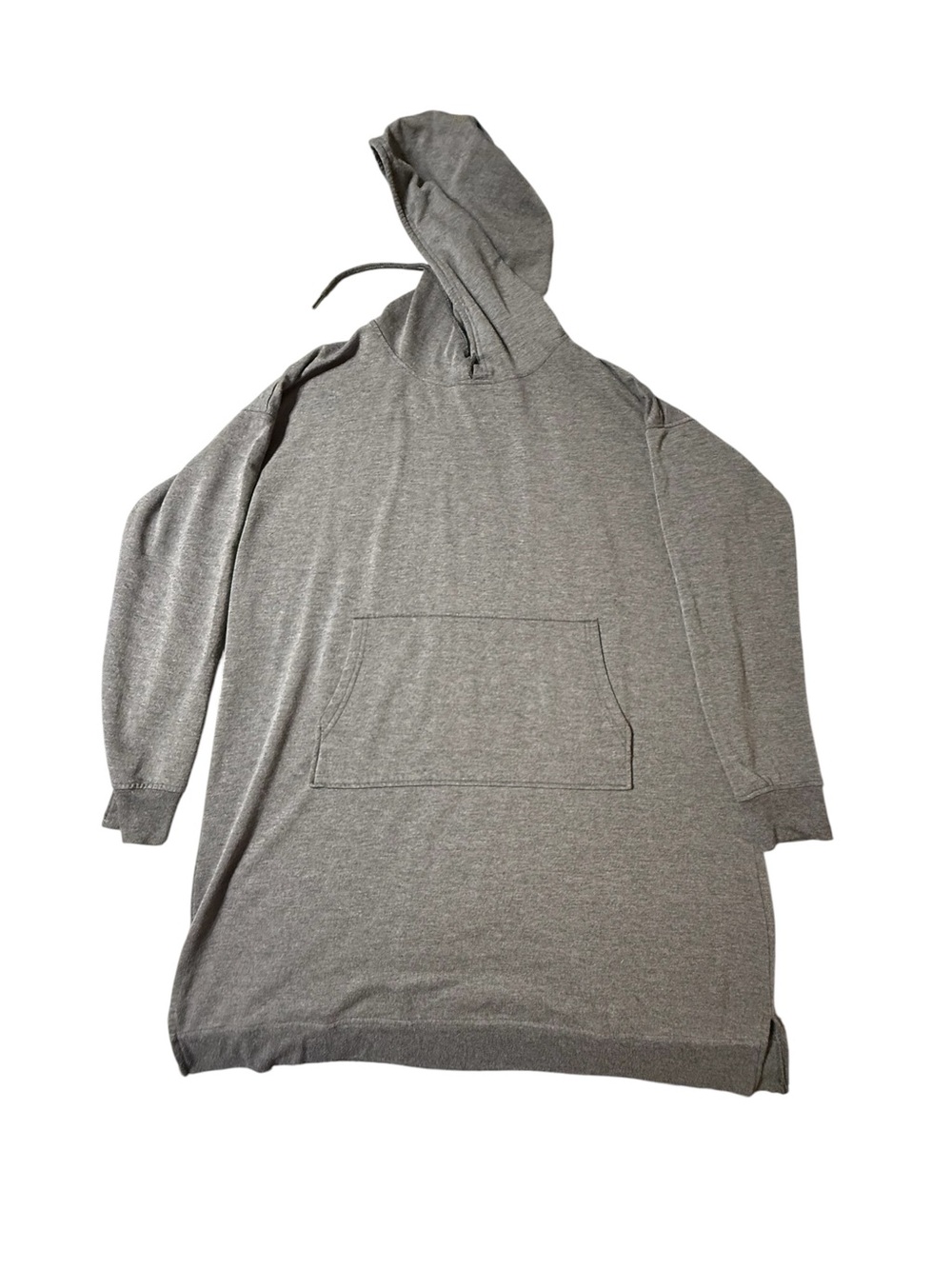 Grace & Lace XL Gray Hoodie Oversized Sweatshirt Tunic Lounge Side Slit